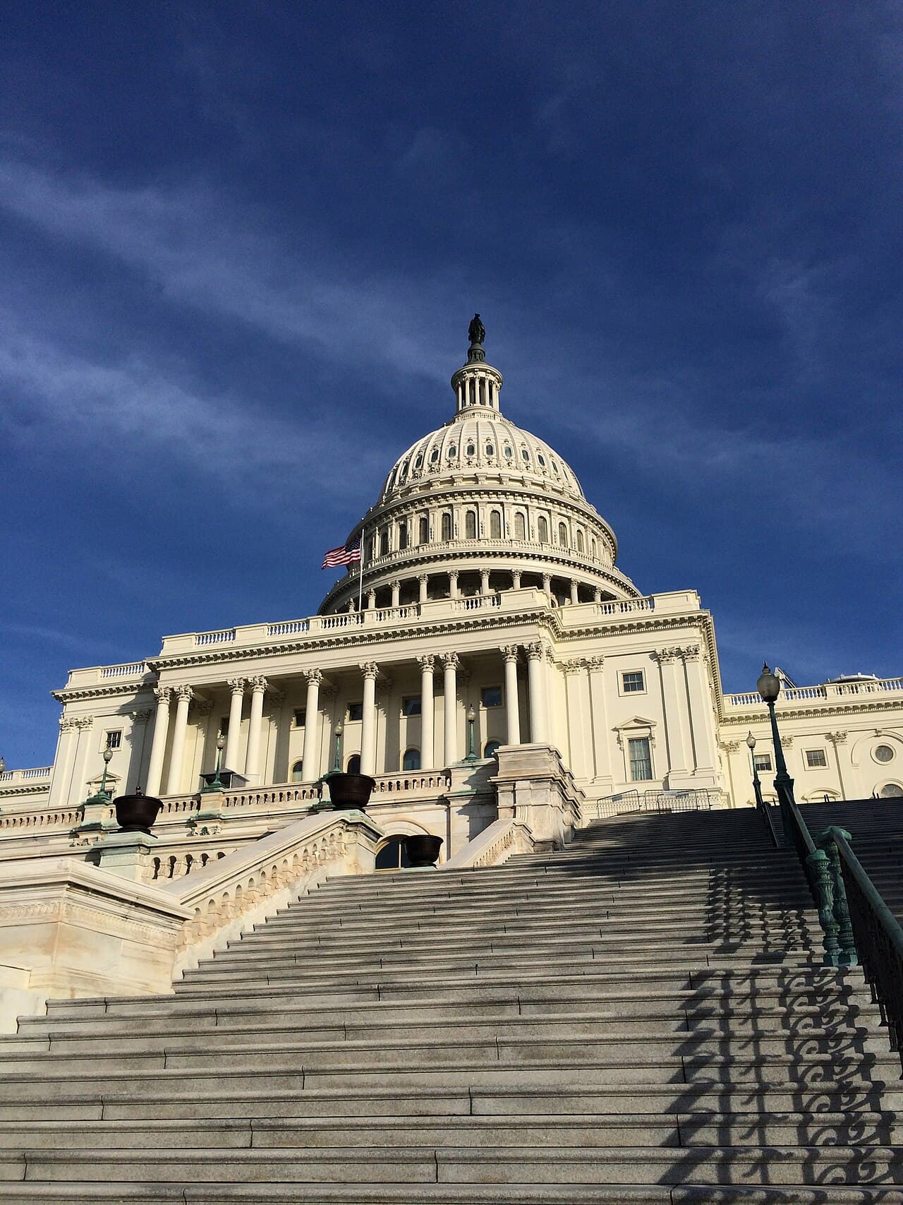 The west front and dome of the United States Capitol in Washington, D.C.